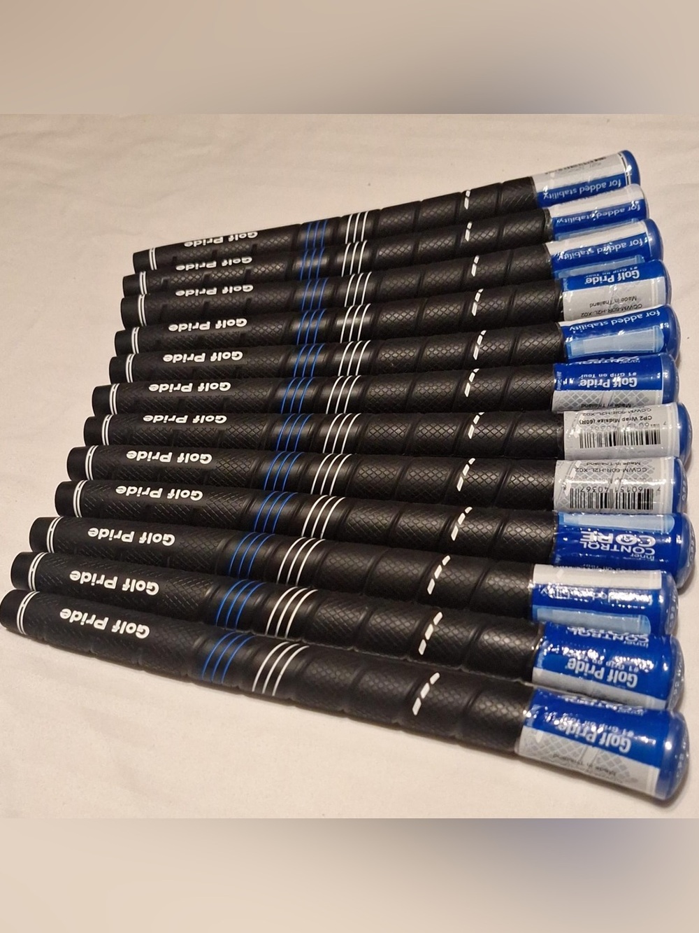 NEW CP2 Wrap Control Core Mid-size Golf Grips 12 Pc Grip Set - Black/Blue